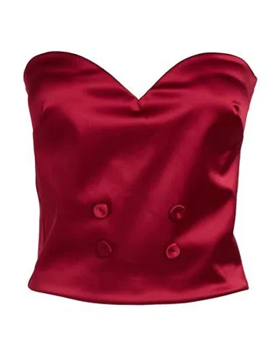 Chiara Boni La Petite Robe Woman Top Red Size 4 Polyamide, Elastane In Burgundy
