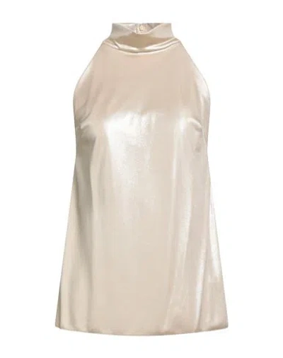 Chiara Boni La Petite Robe Woman Top Sand Size 6 Viscose In Gold