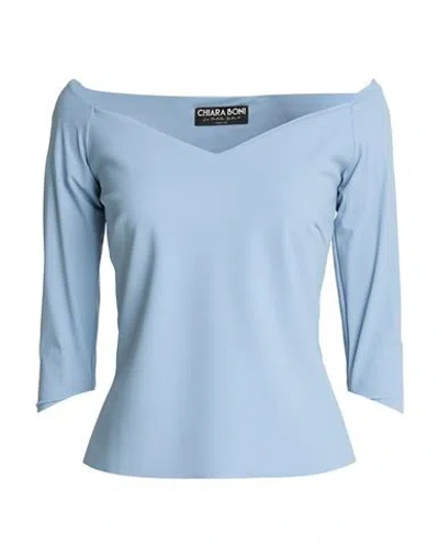 Chiara Boni La Petite Robe Woman Top Sky Blue Size 2 Polyamide, Elastane