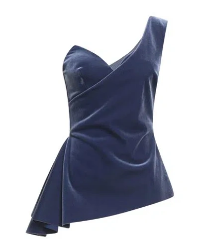 Chiara Boni La Petite Robe Woman Top Slate Blue Size 10 Polyester, Polyamide, Elastane
