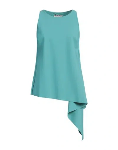 Chiara Boni La Petite Robe Woman Top Turquoise Size 12 Polyamide, Elastane In Blue