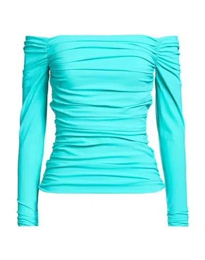 Chiara Boni La Petite Robe Woman Top Turquoise Size 6 Polyamide, Elastane In Blue
