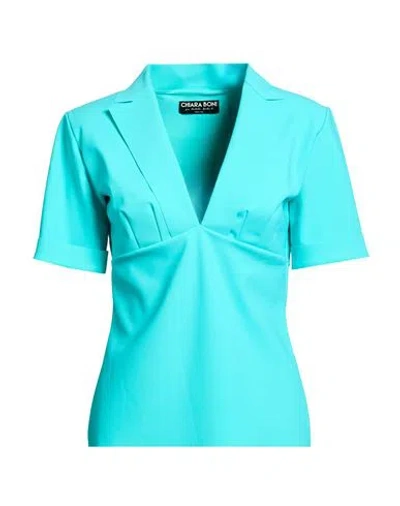 Chiara Boni La Petite Robe Woman Top Turquoise Size 8 Polyamide, Elastane In Blue