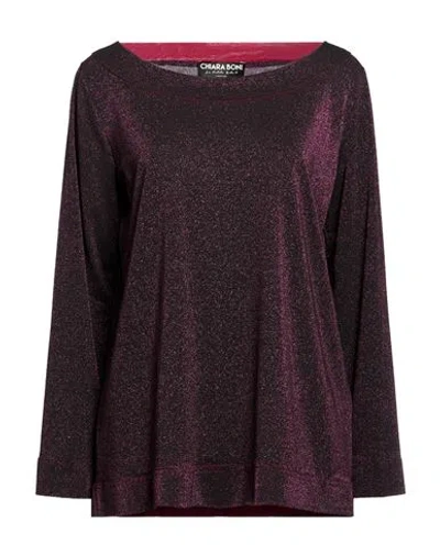Chiara Boni La Petite Robe Woman T-shirt Purple Size 12 Polyamide, Elastane In Burgundy