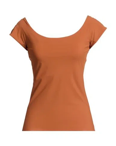 Chiara Boni La Petite Robe Woman T-shirt Tan Size 10 Polyamide, Elastane In Brown
