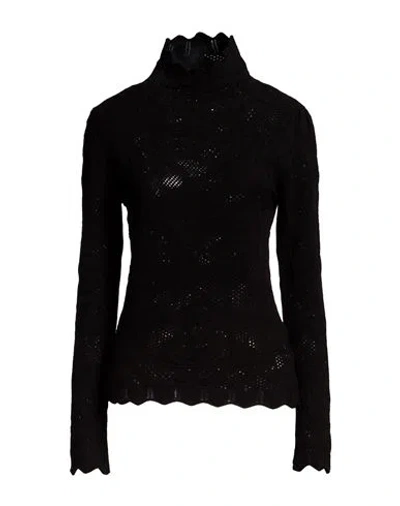 Chiara Boni La Petite Robe Woman Turtleneck Black Size Xl Wool, Polyester
