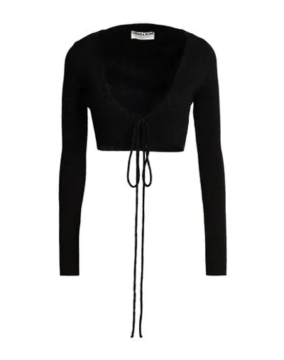 Chiara Boni La Petite Robe Woman Wrap Cardigans Black Size S Viscose, Polyester, Metallic Polyester,
