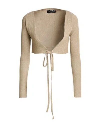 Chiara Boni La Petite Robe Woman Wrap Cardigans Gold Size S Viscose, Polyester, Metallic Polyester,  In Brown