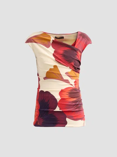 Chiara Boni La Petite Robe Women's Aasha Floral Asymmetric Top In Multi