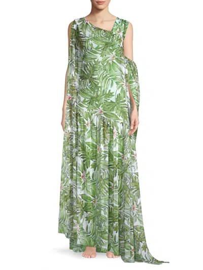 Chiara Boni La Petite Robe Women's Aja Illusion Palm Print Maxi Dress In Green