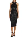 Chiara Boni La Petite Robe Women's Akike Sequined Halter Cocktail Dress In Black
