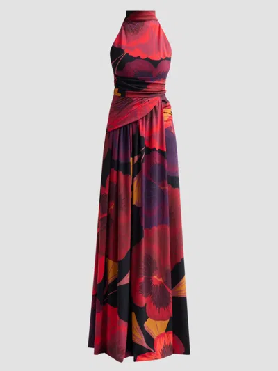 Chiara Boni La Petite Robe Ankita Draped Floral-print Halter Gown In Multi