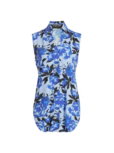 Chiara Boni La Petite Robe Women's Atena Printed Sleeveless Top In Blue