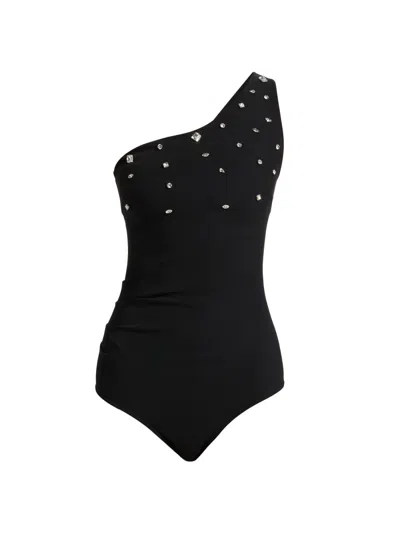 Chiara Boni La Petite Robe Women's Baska Embellished One-shoulder One-piece Swimsuit In Black