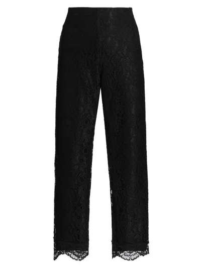 Chiara Boni La Petite Robe Women's Brett Lace Straight-leg Pants In Black
