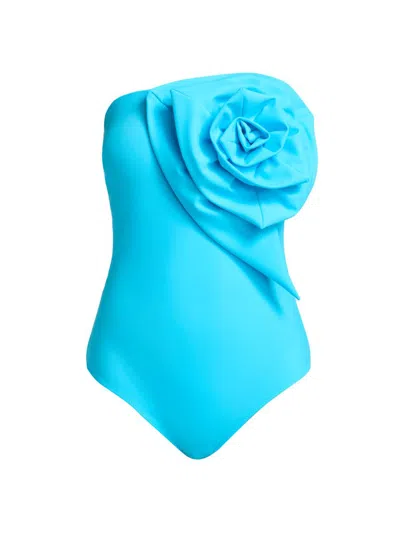 Chiara Boni La Petite Robe Women's Cotefta Strapless One-piece Swimsuit In Blue