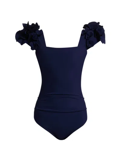 Chiara Boni La Petite Robe Women's Delya Rosette One-piece Swimsuit In Blue