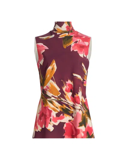 Chiara Boni La Petite Robe Women's Dila Floral Jersey Tieneck Top In Purple