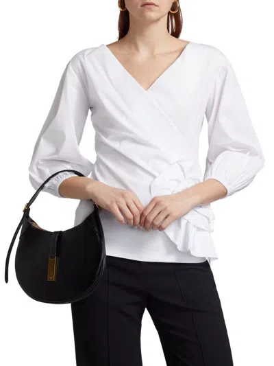 Chiara Boni La Petite Robe Women's Elizee Rosette-waist Cotton Faux-wrap Top