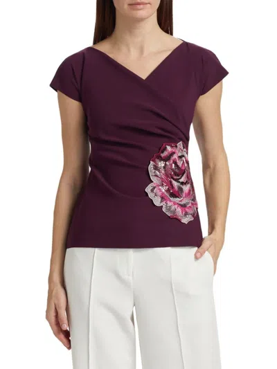 Chiara Boni La Petite Robe Women's Emerenne Sequined Rose Top In Purple