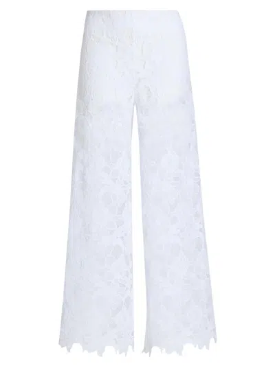 Chiara Boni La Petite Robe Women's Emilka Lace Wide-leg Pants In White