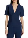 Chiara Boni La Petite Robe Women's Eriko Open Collar Top In Blue