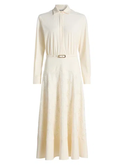 Chiara Boni La Petite Robe Febea Lace A-line Midi-shirtdress In Neutral
