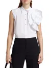 Chiara Boni La Petite Robe Women's Fusina Rosette-accent Cotton Button-front Top In White