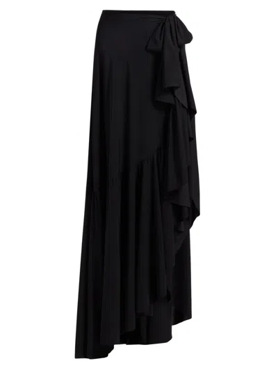 Chiara Boni La Petite Robe Women's Iggy Ruffle Wrap Maxi Sarong In Black