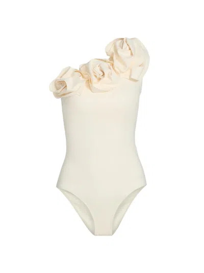 Chiara Boni La Petite Robe Women's Imiria Rosette One-shoulder One-piece Swimsuit In White