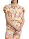 Chiara Boni La Petite Robe Women's Jin Floral Flutter-sleeve Blouse In Multi