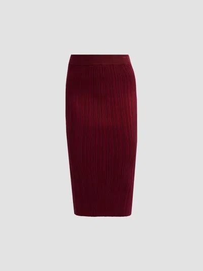 Chiara Boni La Petite Robe Women's Kalika Rib-knit Midi-skirt In Burgundy