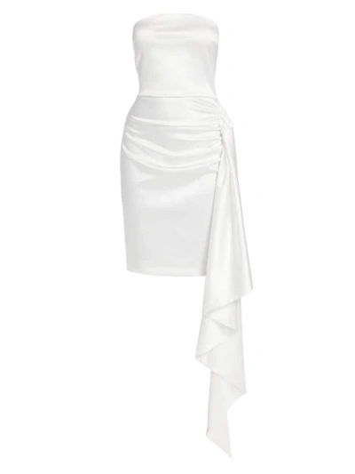Chiara Boni La Petite Robe Women's Kazmer Satin Ruffled Cocktail Dress In White