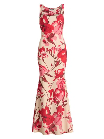 Chiara Boni La Petite Robe Lijia Floral Sleeveless Column Gown In Multi