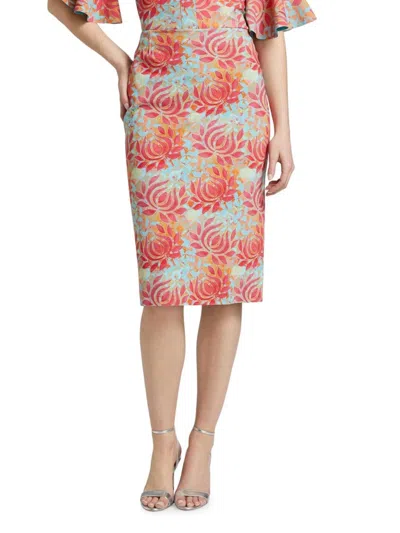 Chiara Boni La Petite Robe Women's Lois Floral Pencil Skirt In Red