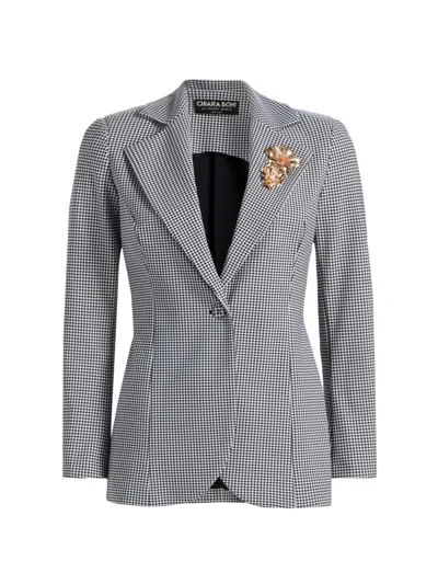 Chiara Boni La Petite Robe Women's Lua Gingham Print Blazer In Multi