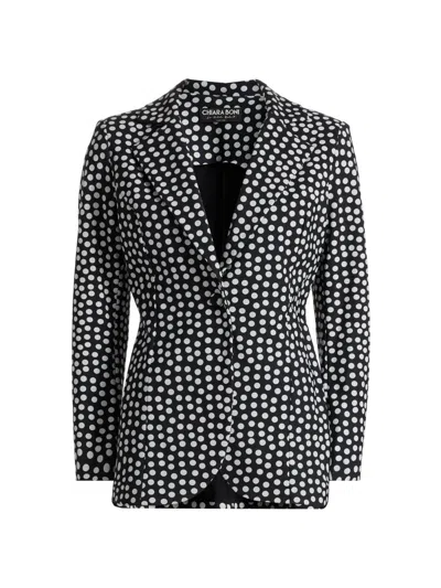 Chiara Boni La Petite Robe Women's Lua Polka Dot Single-breasted Blazer In Black