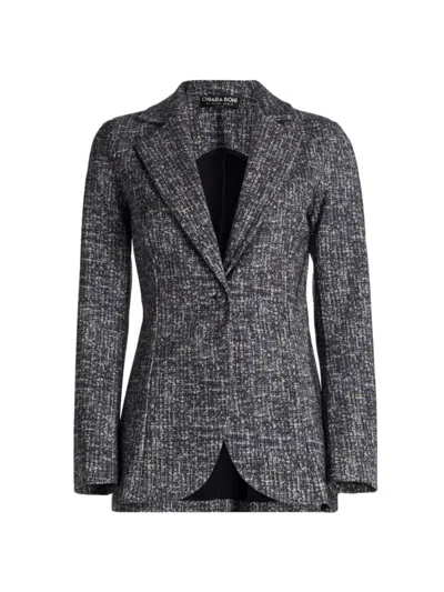 Chiara Boni La Petite Robe Women's Lua Printed Single-breasted Blazer In Gray