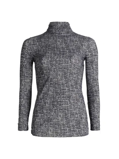 Chiara Boni La Petite Robe Women's Lupis Print Turtleneck Sweater In Gray