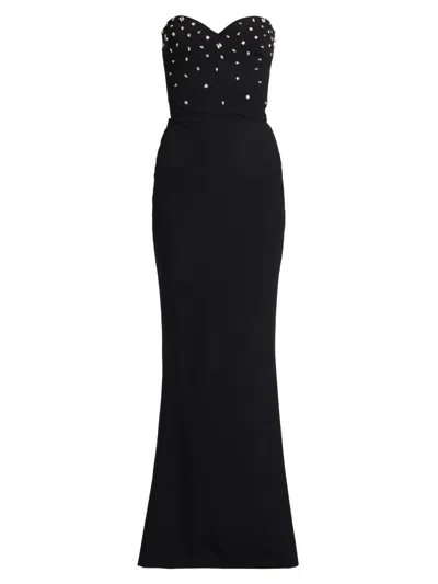 Chiara Boni La Petite Robe Mahta Embellished Midi Dress In Black