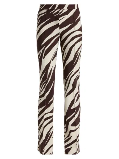 Chiara Boni La Petite Robe Women's Maren Zebra-striped Jersey Straight Pants In Black