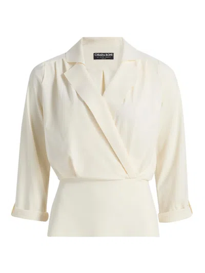 Chiara Boni La Petite Robe Women's Namina Stretch-jersey Surplice Shirt In Neutral