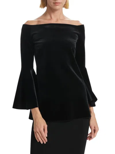 Chiara Boni La Petite Robe Women's Nannarella Off-shoulder Velvet Top In Black