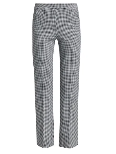 Chiara Boni La Petite Robe Women's Nuccia Micro Gingham Crop Cigarette Pants In Blue