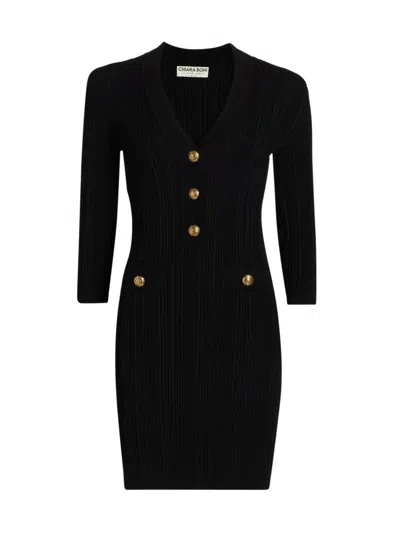 Chiara Boni La Petite Robe Women's Nuj Pepper Rib-knit Minidress In Black
