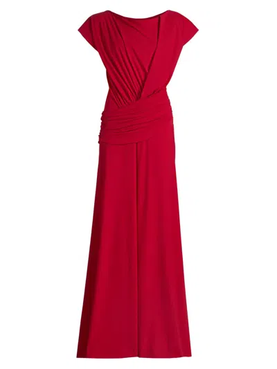 Chiara Boni La Petite Robe Nusia Draped Gown In Red