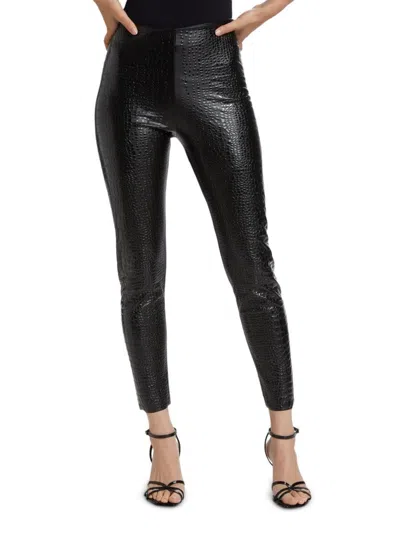 Chiara Boni La Petite Robe Women's Oormea Faux Crocodile Leggings In Black