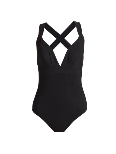 Chiara Boni La Petite Robe Women's Plunge One-piece Swimsuit In Black