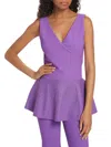 Chiara Boni La Petite Robe Women's Poppy V-neck Peplum Top In Orchidea