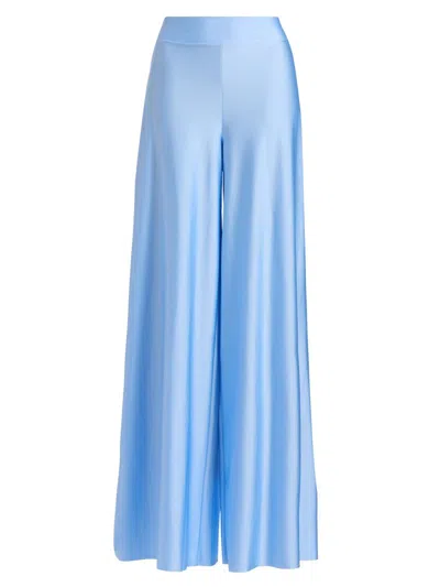 Chiara Boni La Petite Robe Women's Skyla Satin Wide-leg Pants In Blue